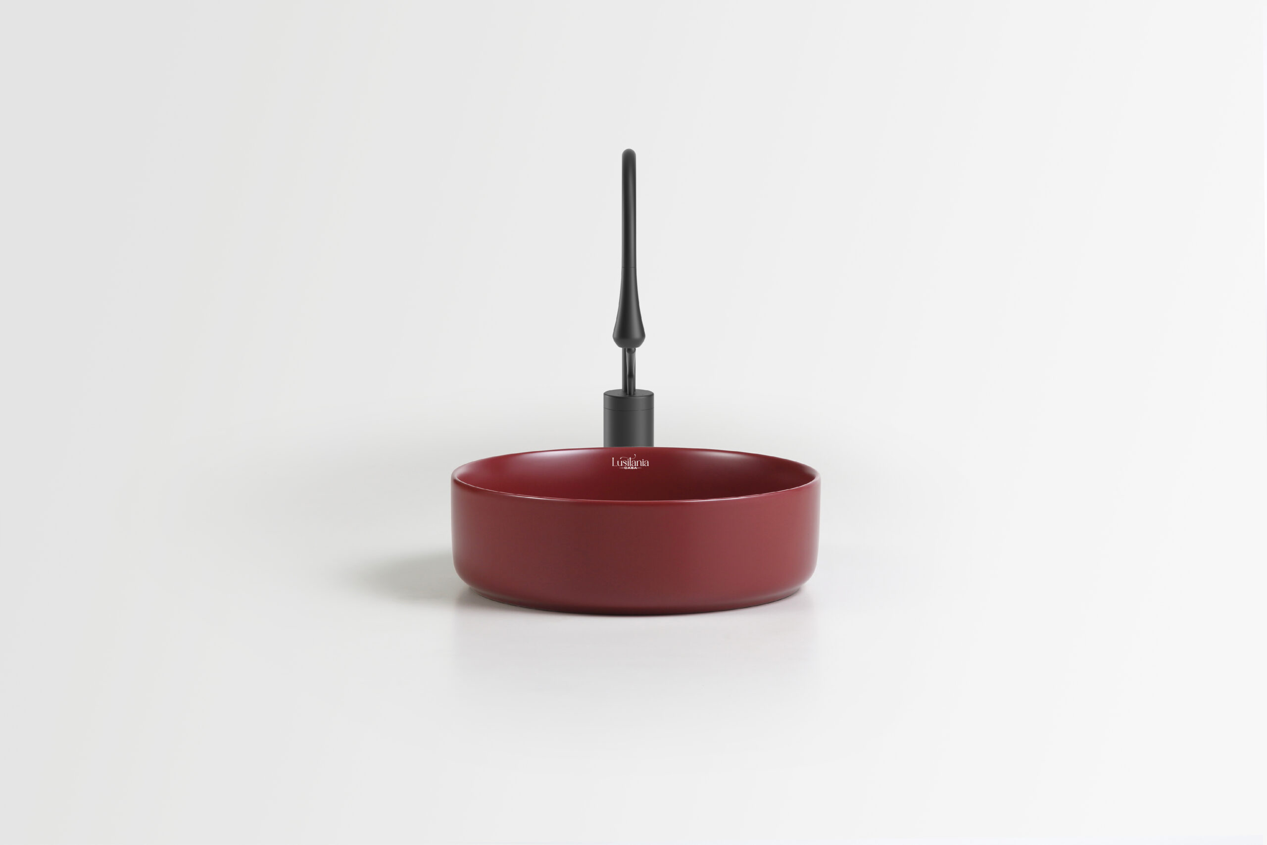Aira Basin - 40 x 40 x 12mm - Matte Red